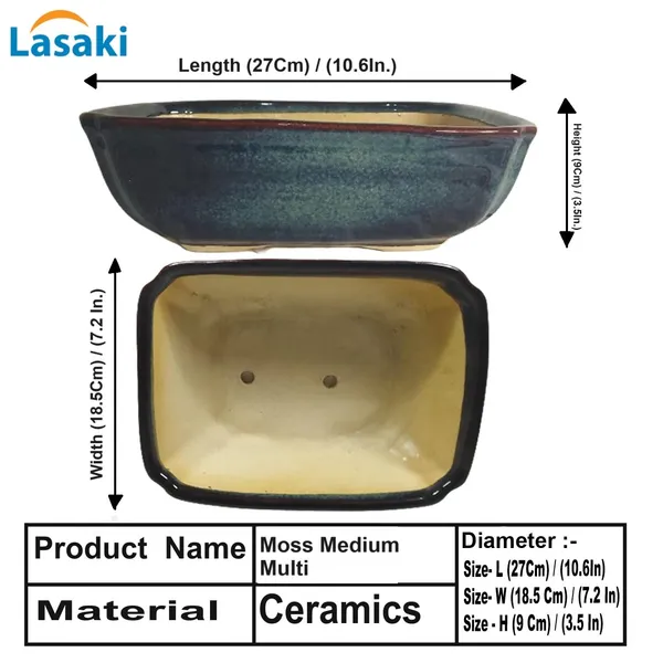 Moss_Medium_Multi_Ceramic_Pots_For_Indoor_Plants,Bonsai,Planters,Gamla,Outdoor,Balcony,Home,Garden,Office_Decor,Succulent(L_-_27_X_W_-_18.5_X_H_-_9_Cm)