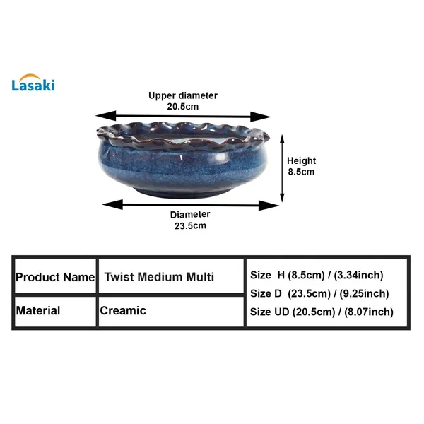 Twist_Medium_Multi_Ceramic_Pots_For_Indoor_Plants,Bonsai,Planters,Gamla,Outdoor,Balcony,Home,Garden,Office_Decor,Succulent(H-8.5_X_D-23.5_Cm)