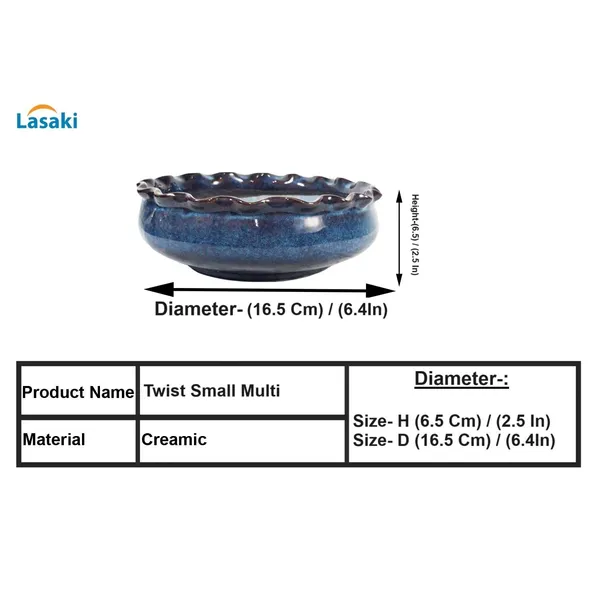 Twist_Small_Multi_Ceramic_Pots_For_Indoor_Plants,Bonsai,Planters,Gamla,Outdoor,Balcony,Home,Garden,Office_Decor,Succulent(H-6.5_X_D-16.5_Cm)