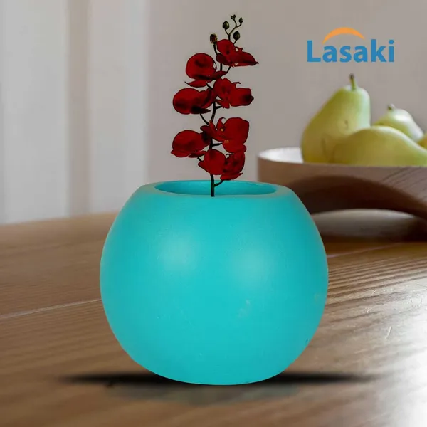 Peblo_Small_Aqua_Ceramic_Pots_For_Indoor_Plants,_Planters,Gamla,Outdoor,Balcony,Home,Round,Garden,_Office_Decor,Succulent(H_-_7_X_D_-_9_Cm)