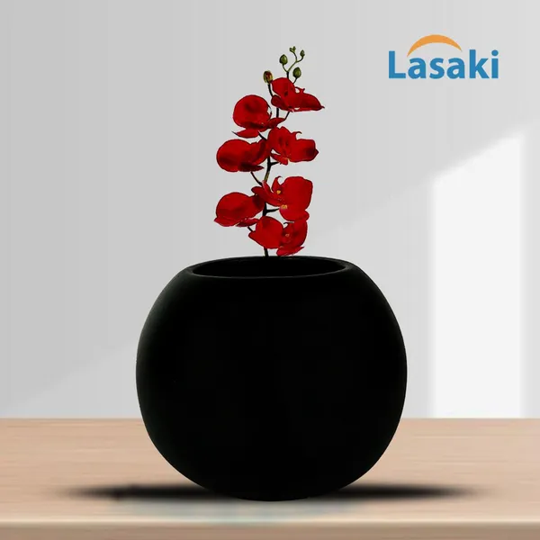 Peblo_Small_Black_Ceramic_Pots_For_Indoor_Plants,_Planters,Gamla,Outdoor,Balcony,Home,Round,Garden,_Office_Decor,Succulent(H_-_7_X_D_-_9_Cm)