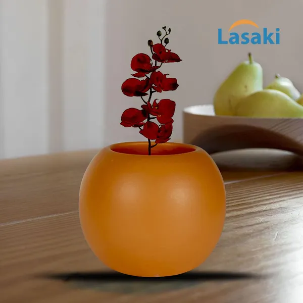 Peblo_Small_Ginger_Ceramic_Pots_For_Indoor_Plants,_Planters,Gamla,Outdoor,Balcony,Home,Round,Garden,_Office_Decor,Succulent(H_-_7_X_D_-_9_Cm)
