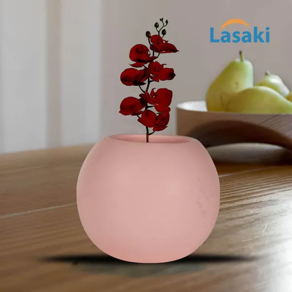 Peblo_Small_Pink_Ceramic_Pots_For_Indoor_Plants,_Planters,Gamla,Outdoor,Balcony,Home,Round,Garden,_Office_Decor,Succulent(H_-_7_X_D_-_9_Cm)