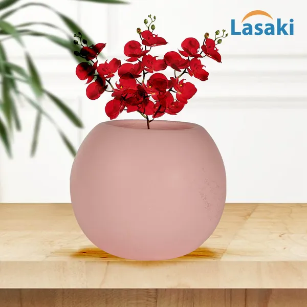 Peblo_Small_Pink_Ceramic_Pots_For_Indoor_Plants,_Planters,Gamla,Outdoor,Balcony,Home,Round,Garden,_Office_Decor,Succulent(H_-_7_X_D_-_9_Cm)