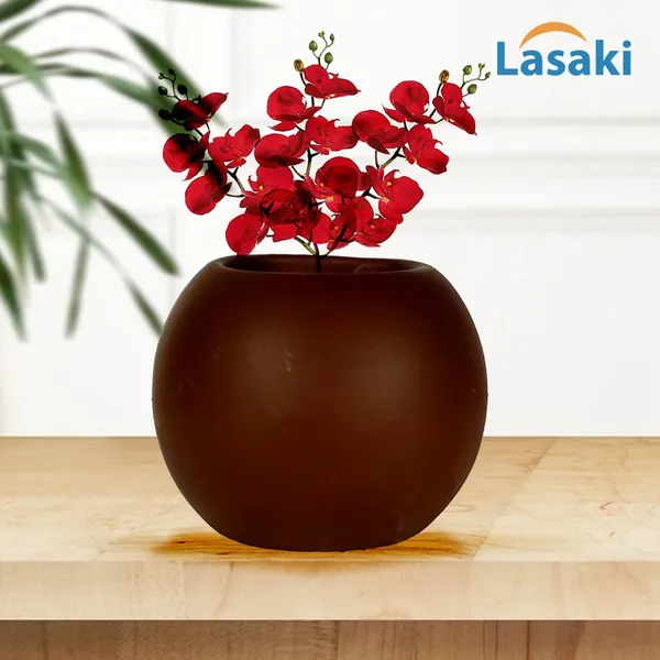 Peblo_Small_Truffle_Ceramic_Pots_For_Indoor_Plants,_Planters,Gamla,Outdoor,Balcony,Home,Round,Garden,_Office_Decor,Succulent(H_-_7_X_D_-_9_Cm)