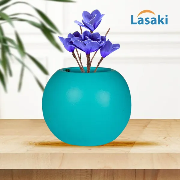 Peblo_Big_Aqua_Ceramic_Pots_For_Indoor_Plants,_Planters,Gamla,Outdoor,Balcony,Home,Round,Garden,_Office_Decor,Succulent(H_-_8.5_X_D_-_11_Cm)