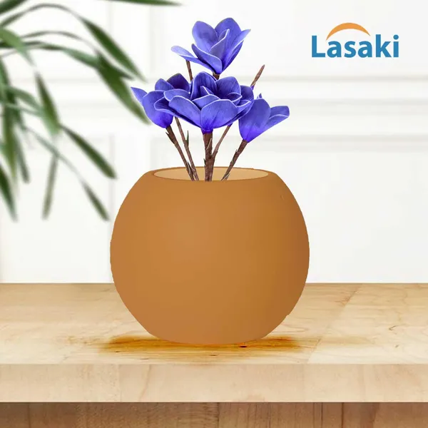 Peblo_Big_Ginger_Ceramic_Pots_For_Indoor_Plants,_Planters,Gamla,Outdoor,Balcony,Home,Round,Garden,_Office_Decor,Succulent(H_-_8.5_X_D_-_11_Cm)