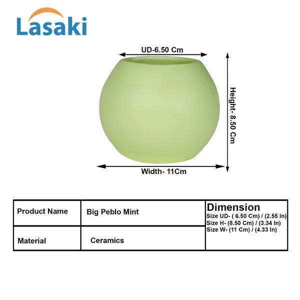 Peblo_Big_Mint_Ceramic_Pots_For_Indoor_Plants,_Planters,Gamla,Outdoor,Balcony,Home,Round,Garden,_Office_Decor,Succulent(H_-_8.5_X_D_-_11_Cm)