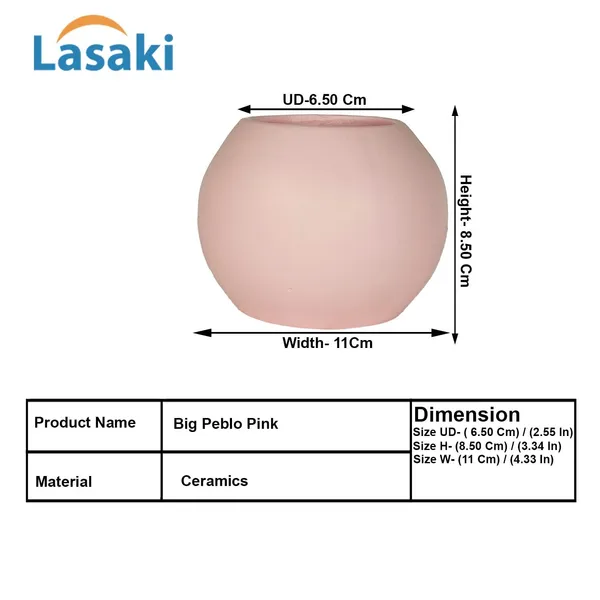 Peblo_Big_Pink_Ceramic_Pots_For_Indoor_Plants,_Planters,Gamla,Outdoor,Balcony,Home,Round,Garden,_Office_Decor,Succulent(H_-_8.5_X_D_-_11_Cm)