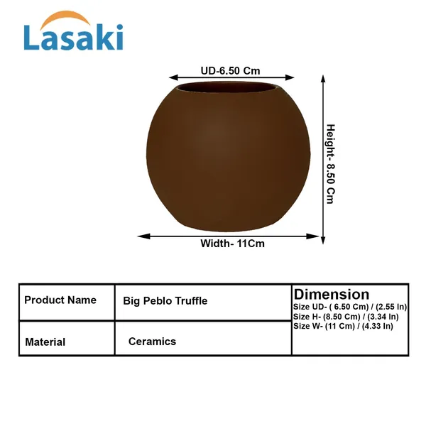 Peblo_Big_Truffle_Ceramic_Pots_For_Indoor_Plants,_Planters,Gamla,Outdoor,Balcony,Home,Round,Garden,_Office_Decor,Succulent(H_-_8.5_X_D_-_11_Cm)