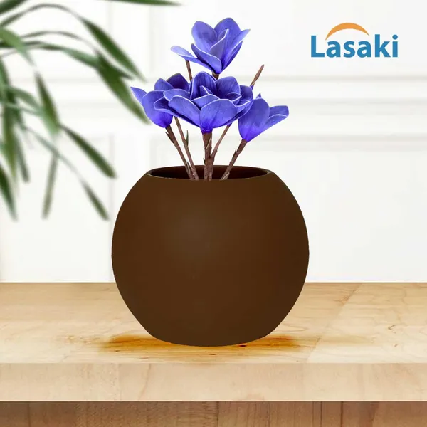 Peblo_Big_Truffle_Ceramic_Pots_For_Indoor_Plants,_Planters,Gamla,Outdoor,Balcony,Home,Round,Garden,_Office_Decor,Succulent(H_-_8.5_X_D_-_11_Cm)