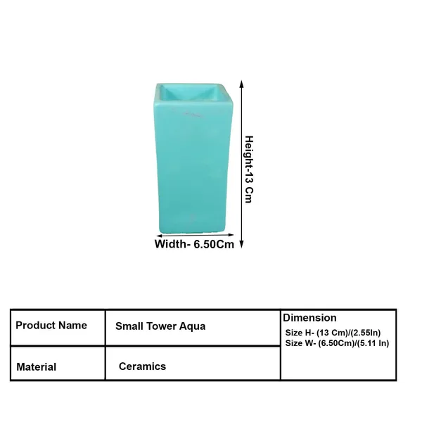 Tower_Small_Aqua_Ceramic_Flower_Vase_For_Living_Room,_Bedroom,_Dining_Table,_Home_Decoration,_Artificial_Flowers_(L_-_6.5_X_W_-_6.5._X_H_-_13_Cm)