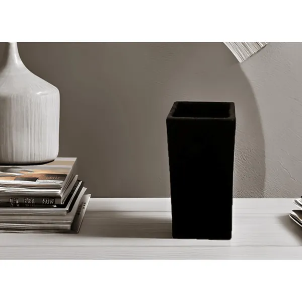 Tower_Small_Black_Ceramic_Flower_Vase_For_Living_Room,_Bedroom,_Dining_Table,_Home_Decoration,_Artificial_Flowers_(L_-_6.5_X_W_-_6.5._X_H_-_13_Cm)