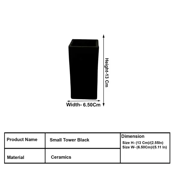 Tower_Small_Black_Ceramic_Flower_Vase_For_Living_Room,_Bedroom,_Dining_Table,_Home_Decoration,_Artificial_Flowers_(L_-_6.5_X_W_-_6.5._X_H_-_13_Cm)