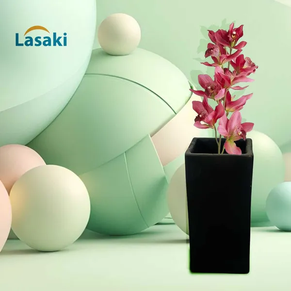 Tower_Small_Black_Ceramic_Flower_Vase_For_Living_Room,_Bedroom,_Dining_Table,_Home_Decoration,_Artificial_Flowers_(L_-_6.5_X_W_-_6.5._X_H_-_13_Cm)