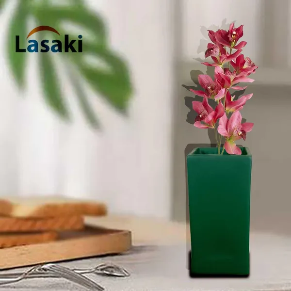 Tower_Small_Deep_Jungle_Ceramic_Flower_Vase_For_Living_Room,_Bedroom,_Dining_Table,_Home_Decoration,_Artificial_Flowers_(L_-_6.5_X_W_-_6.5._X_H_-_13_Cm)