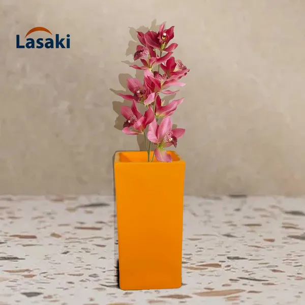 Tower_Small_Lily_Ceramic_Flower_Vase_For_Living_Room,_Bedroom,_Dining_Table,_Home_Decoration,_Artificial_Flowers_(L_-_6.5_X_W_-_6.5._X_H_-_13_Cm)
