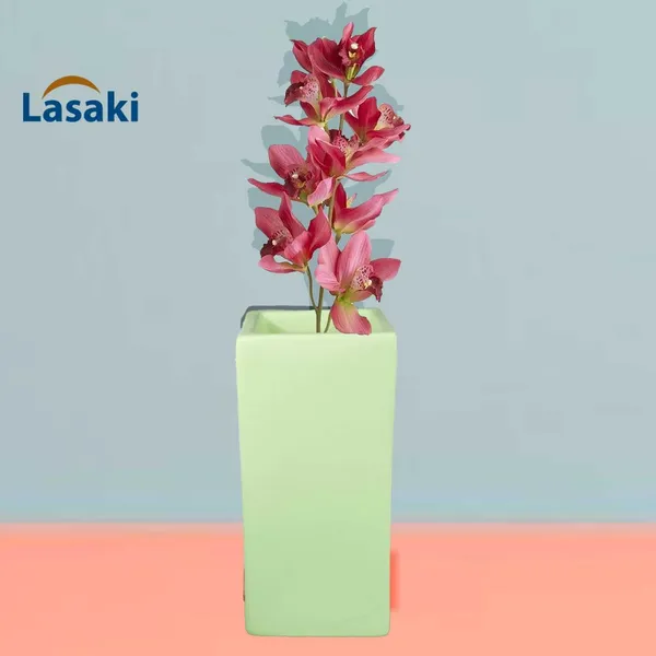 Tower_Small_Mint_Ceramic_Flower_Vase_For_Living_Room,_Bedroom,_Dining_Table,_Home_Decoration,_Artificial_Flowers_(L_-_6.5_X_W_-_6.5._X_H_-_13_Cm)