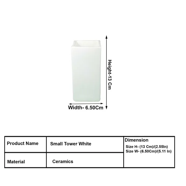 Tower_Small_White_Ceramic_Flower_Vase_For_Living_Room,_Bedroom,_Dining_Table,_Home_Decoration,_Artificial_Flowers_(L_-_6.5_X_W_-_6.5._X_H_-_13_Cm)