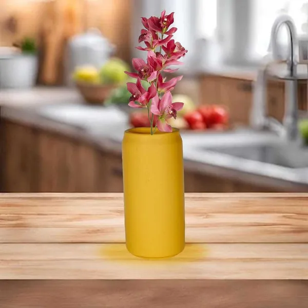 Can_Small_Saffron_Ceramic_Flower_Vase_For_Living_Room,_Bedroom,_Dining_Table,_Home_Decoration,_Artificial_Flowers_(D-_6_X_H_-_13_Cm)