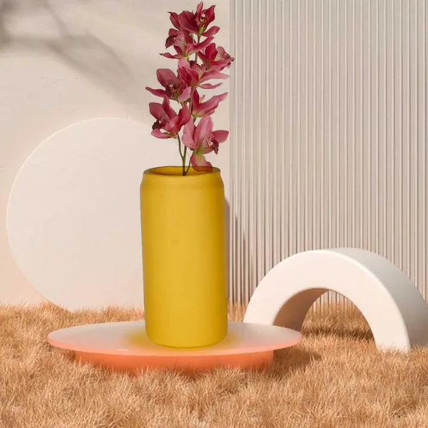 Can_Small_Saffron_Ceramic_Flower_Vase_For_Living_Room,_Bedroom,_Dining_Table,_Home_Decoration,_Artificial_Flowers_(D-_6_X_H_-_13_Cm)