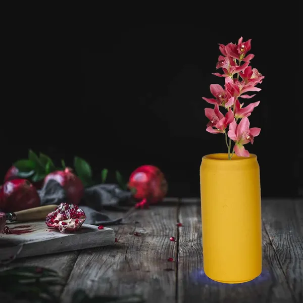 Can_Small_Saffron_Ceramic_Flower_Vase_For_Living_Room,_Bedroom,_Dining_Table,_Home_Decoration,_Artificial_Flowers_(D-_6_X_H_-_13_Cm)