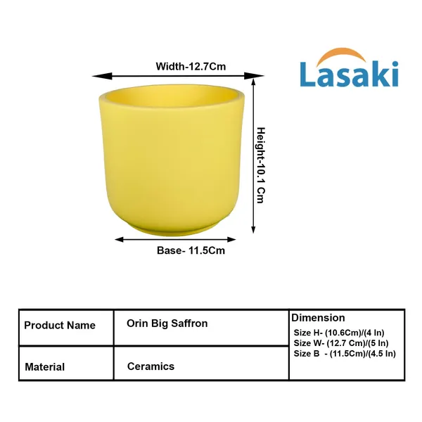 Orin_Big_Saffron_Ceramic_Pots_For_Indoor_Plants,_Planters,Gamla,Outdoor,Balcony,Home,Round,Garden,_Office_Decor,Succulent(H_-_11.5_X_D_-_13_Cm)