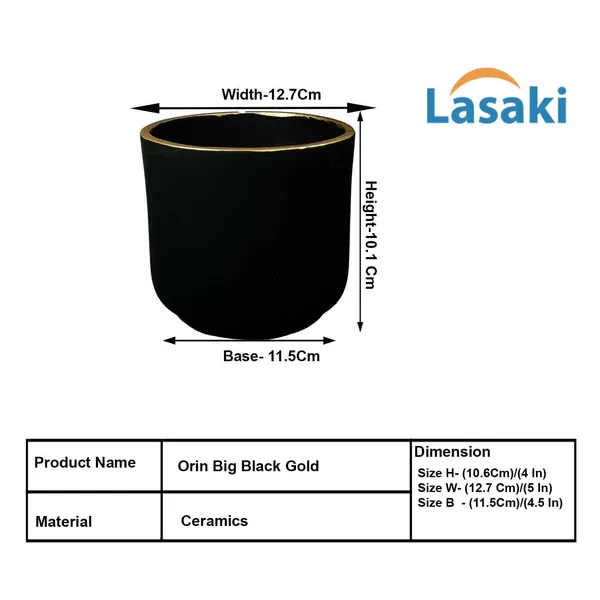 Orin_Big_Black_Gold_Ceramic_Pots_For_Indoor_Plants,_Planters,Gamla,Outdoor,Balcony,Home,Round,Garden,_Office_Decor,Succulent(H_-_11.5_X_D_-_13_Cm)