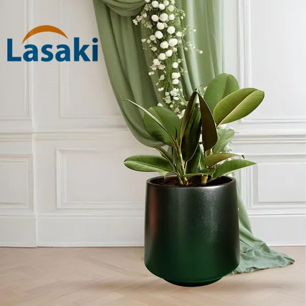 Clara_Black_Ceramic_Pots_For_Indoor_Plants,_Planters,Gamla,Outdoor,Balcony,Home,Round,Garden,_Office_Decor,Succulent(H_-_12.5_X_D_-_12.5_Cm)