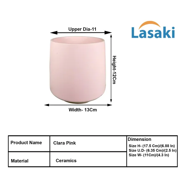 Clara_Pink_Ceramic_Pots_For_Indoor_Plants,_Planters,Gamla,Outdoor,Balcony,Home,Round,Garden,_Office_Decor,Succulent(H_-_12.5_X_D_-_12.5_Cm)