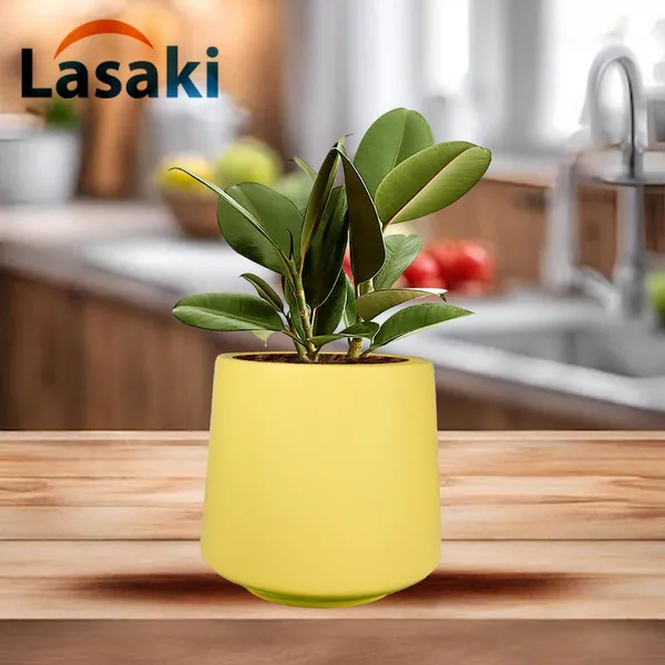 Clara_Saffron_Ceramic_Pots_For_Indoor_Plants,_Planters,Gamla,Outdoor,Balcony,Home,Round,Garden,_Office_Decor,Succulent(H_-_12.5_X_D_-_12.5_Cm)