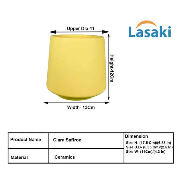 Clara_Saffron_Ceramic_Pots_For_Indoor_Plants,_Planters,Gamla,Outdoor,Balcony,Home,Round,Garden,_Office_Decor,Succulent(H_-_12.5_X_D_-_12.5_Cm)