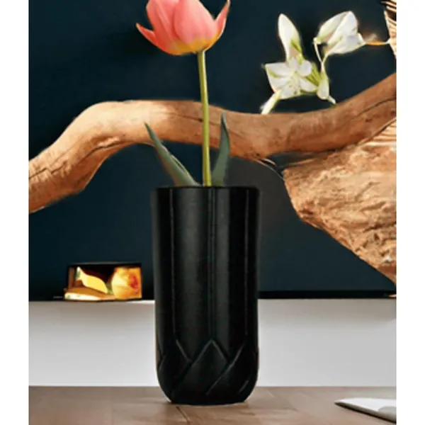 Vexa_Black_Ceramic_Flower_Vase_For_Living_Room,_Bedroom,_Dining_Table,_Home_Decoration,_Artificial_Flowers_(D-_10_X_H_-_20_Cm)