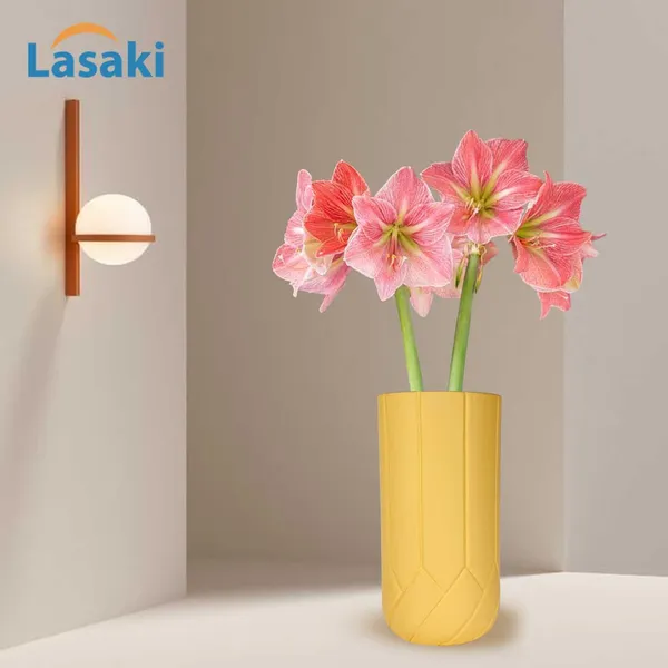 Vexa_Saffron_Ceramic_Flower_Vase_For_Living_Room,_Bedroom,_Dining_Table,_Home_Decoration,_Artificial_Flowers_(D-_10_X_H_-_20_Cm)
