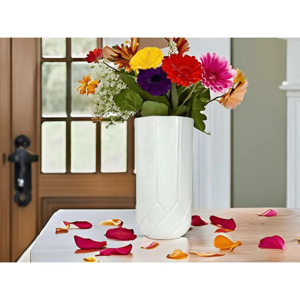 Vexa_White_Ceramic_Flower_Vase_For_Living_Room,_Bedroom,_Dining_Table,_Home_Decoration,_Artificial_Flowers_(D-_10_X_H_-_20_Cm)