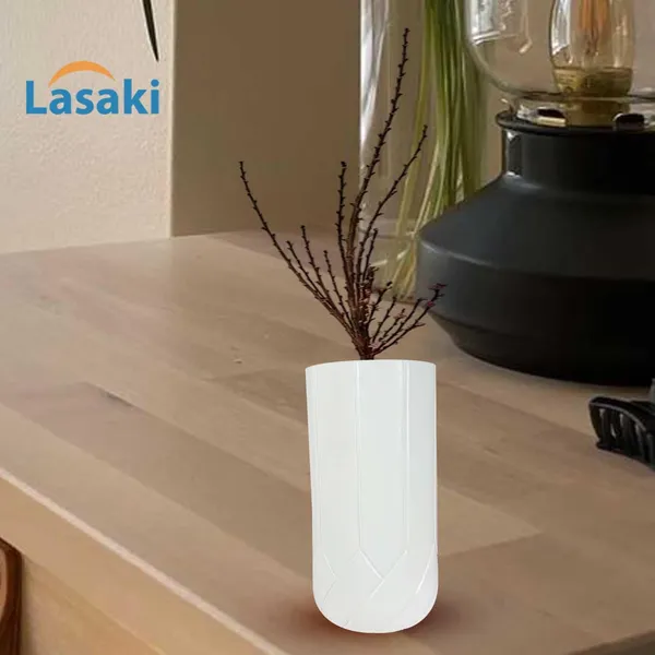Vexa_White_Ceramic_Flower_Vase_For_Living_Room,_Bedroom,_Dining_Table,_Home_Decoration,_Artificial_Flowers_(D-_10_X_H_-_20_Cm)