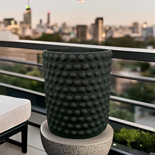 Bubble_Big_Black_Ceramic_Pots_For_Indoor_Plants,_Planters,Gamla,Outdoor,Balcony,Home,Round,Garden,_Office_Decor,Succulent(H_-_15_X_D_-_13_Cm)