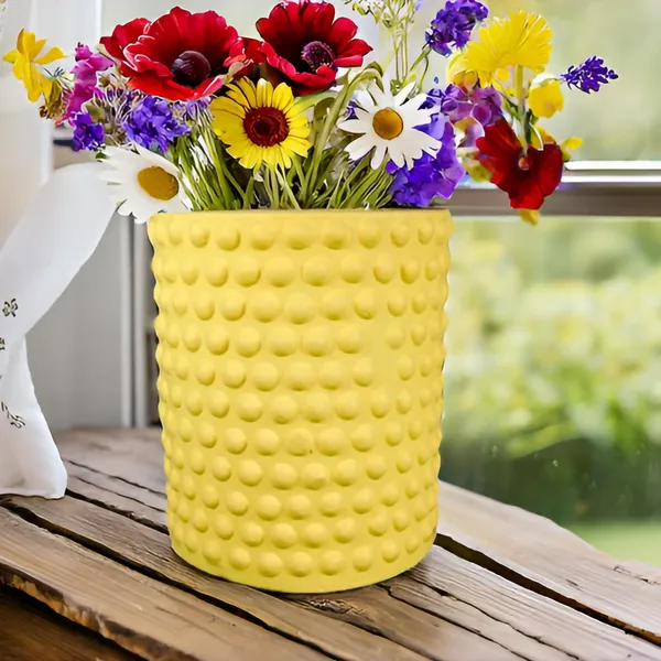 Bubble_Big_Saffron_Ceramic_Pots_For_Indoor_Plants,_Planters,Gamla,Outdoor,Balcony,Home,Round,Garden,_Office_Decor,Succulent(H_-_15_X_D_-_13_Cm)