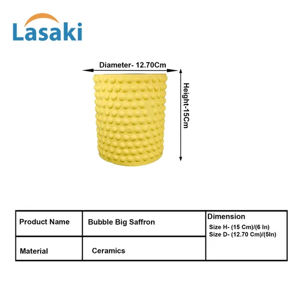 Bubble_Big_Saffron_Ceramic_Pots_For_Indoor_Plants,_Planters,Gamla,Outdoor,Balcony,Home,Round,Garden,_Office_Decor,Succulent(H_-_15_X_D_-_13_Cm)
