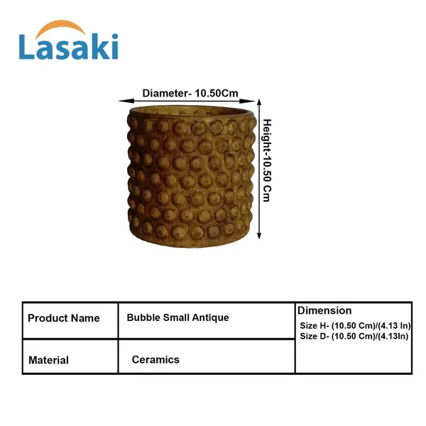 Bubble_Small_Antique_Ceramic_Pots_For_Indoor_Plants,_Planters,Gamla,Outdoor,Balcony,Home,Round,Garden,_Office_Decor,Succulent(H_-_10_X_D_-_10_Cm)