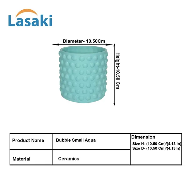 Bubble_Small_Aqua_Ceramic_Pots_For_Indoor_Plants,_Planters,Gamla,Outdoor,Balcony,Home,Round,Garden,_Office_Decor,Succulent(H_-_10_X_D_-_10_Cm)