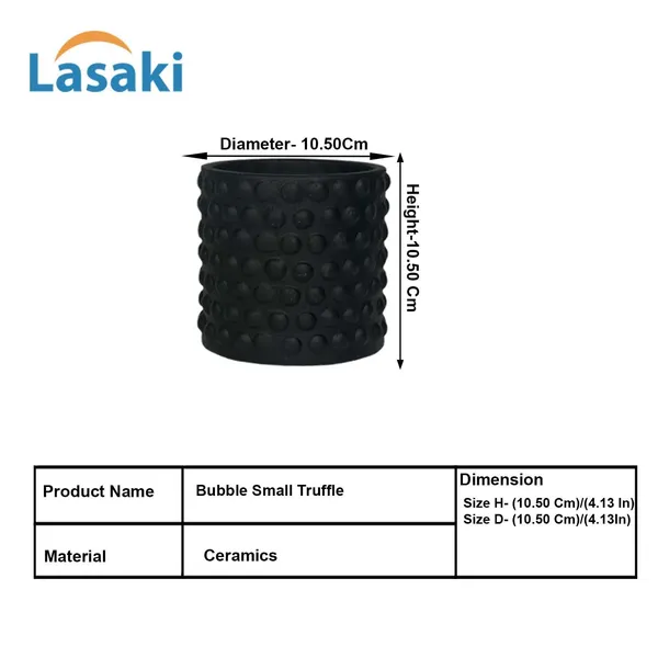 Bubble_Small_Black_Ceramic_Pots_For_Indoor_Plants,_Planters,Gamla,Outdoor,Balcony,Home,Round,Garden,_Office_Decor,Succulent(H_-_10_X_D_-_10_Cm)