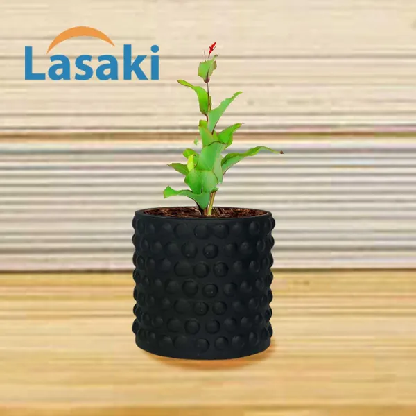 Bubble_Small_Black_Ceramic_Pots_For_Indoor_Plants,_Planters,Gamla,Outdoor,Balcony,Home,Round,Garden,_Office_Decor,Succulent(H_-_10_X_D_-_10_Cm)
