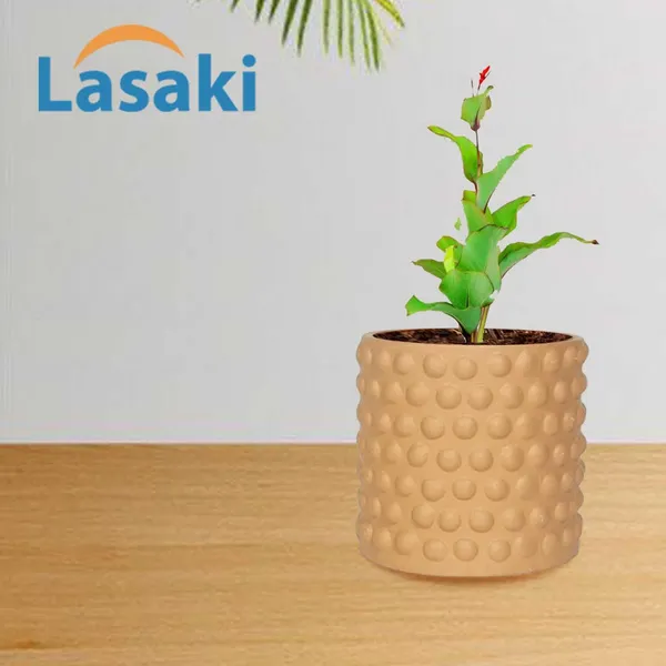 Bubble_Small_Ginger_Ceramic_Pots_For_Indoor_Plants,_Planters,Gamla,Outdoor,Balcony,Home,Round,Garden,_Office_Decor,Succulent(H_-_10_X_D_-_10_Cm)