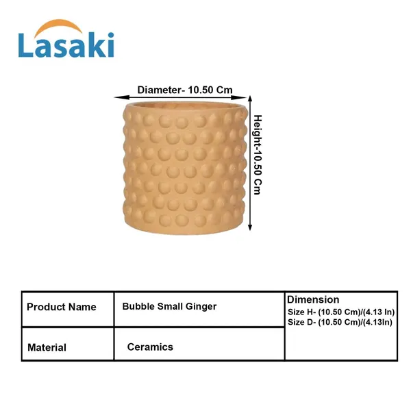 Bubble_Small_Ginger_Ceramic_Pots_For_Indoor_Plants,_Planters,Gamla,Outdoor,Balcony,Home,Round,Garden,_Office_Decor,Succulent(H_-_10_X_D_-_10_Cm)