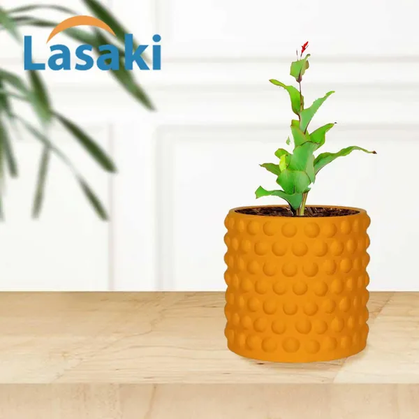 Bubble_Small_Lily_Ceramic_Pots_For_Indoor_Plants,_Planters,Gamla,Outdoor,Balcony,Home,Round,Garden,_Office_Decor,Succulent(H_-_10_X_D_-_10_Cm)