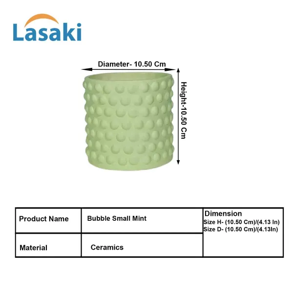 Bubble_Small_Mint_Ceramic_Pots_For_Indoor_Plants,_Planters,Gamla,Outdoor,Balcony,Home,Round,Garden,_Office_Decor,Succulent(H_-_10_X_D_-_10_Cm)
