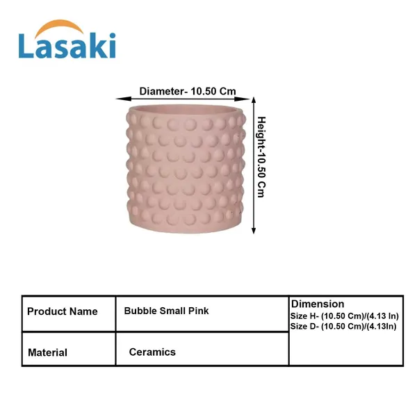 Bubble_Small_Pink_Ceramic_Pots_For_Indoor_Plants,_Planters,Gamla,Outdoor,Balcony,Home,Round,Garden,_Office_Decor,Succulent(H_-_10_X_D_-_10_Cm)