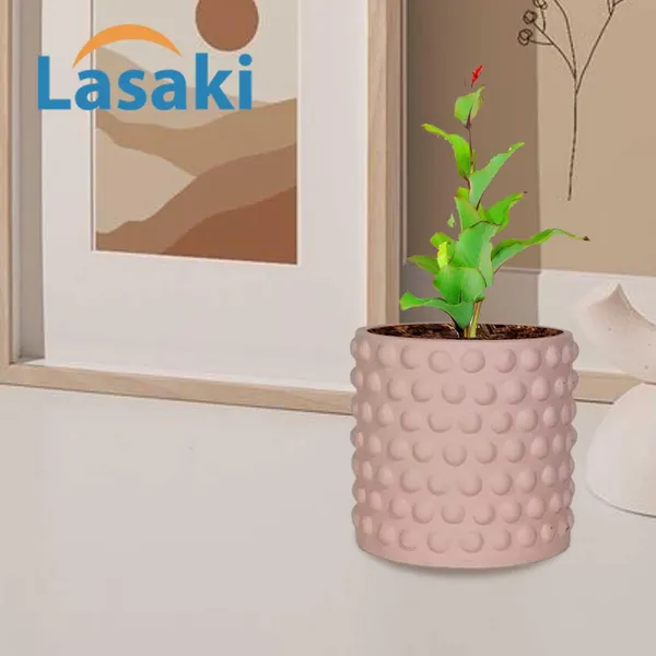 Bubble_Small_Pink_Ceramic_Pots_For_Indoor_Plants,_Planters,Gamla,Outdoor,Balcony,Home,Round,Garden,_Office_Decor,Succulent(H_-_10_X_D_-_10_Cm)