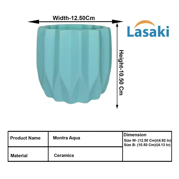 Montra_Aqua_Ceramic_Pots_For_Indoor_Plants,_Planters,Gamla,Outdoor,Balcony,Home,Round,Garden,_Office_Decor,Succulent(H_-_10.5_X_D_-_12.5_Cm)